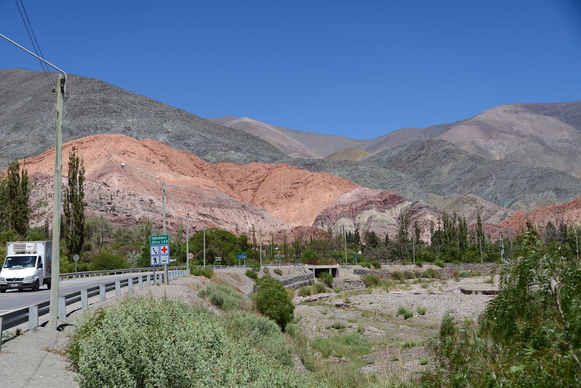 01 Our First View of Cerro de los Siete Colores The Hill of Seven Colours Arriving in Purmamarca